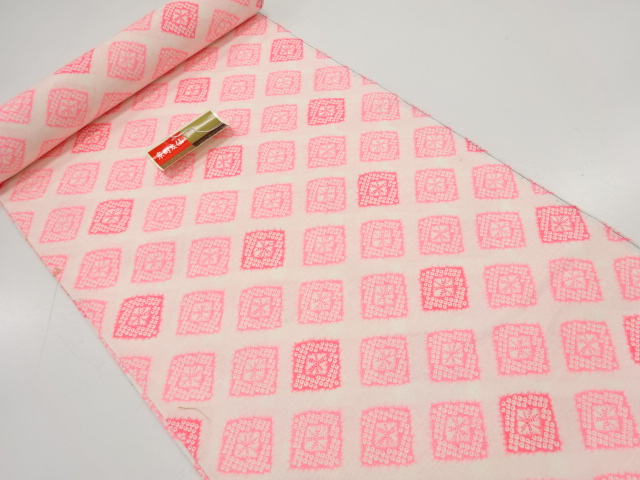 アンティーク　菱模様　長襦袢地反物